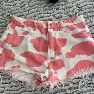 Cow print Jean shorts